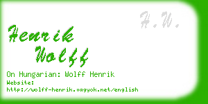 henrik wolff business card